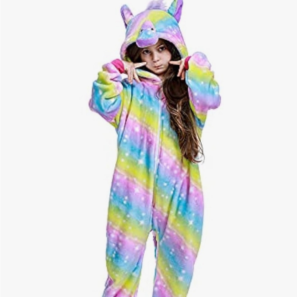 Colorful Unicorn Onesie Pajamas/ 2 set